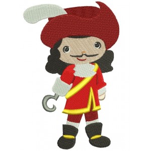 Looks Like Captain Hook Filled Machine Embroidery Design Digitized Pattern